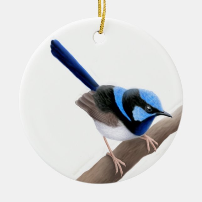 Superb Fairy Wren Ornament (Front)