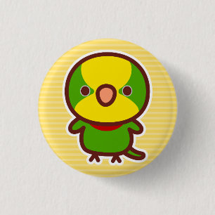 Superb parrot 3 cm round badge