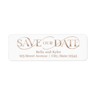Superb Swirl Save The Date Address Label