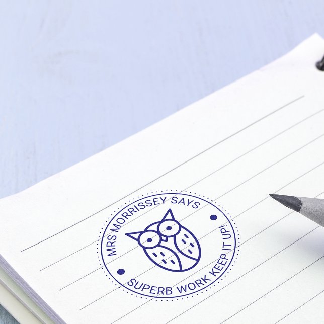 Superb Work Owl Teachers Personalised Self-inking Stamp (Superb Work Owl Teachers Personalized Self-inking Stamp)