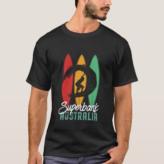 Superbank Beach Australia Vintage Retro Surfing T-Shirt (Front)