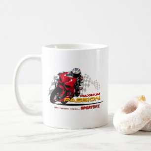 Superbike Racing Maximum Passion Biker Graphic #11 Coffee Mug