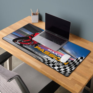 Superbike Racing Maximum Passion Biker Graphic Desk Mat