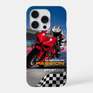 Superbike Racing Maximum Passion Biker Graphic iPhone 15 Pro Case