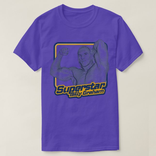 SuperBilly Graham Retro Pro Wrestler T-Shirt (Design Front)