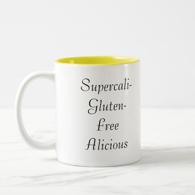 Supercali-Gluten-Free-alicious Two-Tone Coffee Mug (Left)