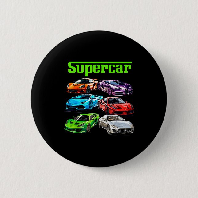 Supercar Cool Car Guy Srts Racing Fan Graphic Men  6 Cm Round Badge (Front)
