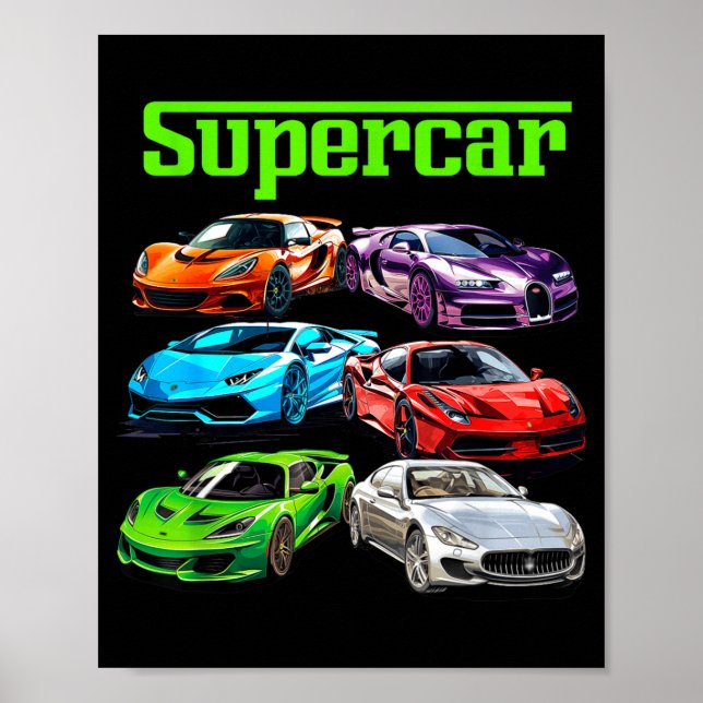 Supercar Cool Car Guy Srts Racing Fan Graphic Men  Poster (Front)
