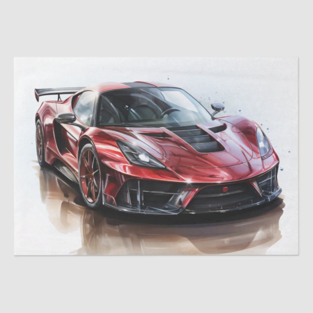 Supercar Racing Car Decoupage Tissue Paper (Front)