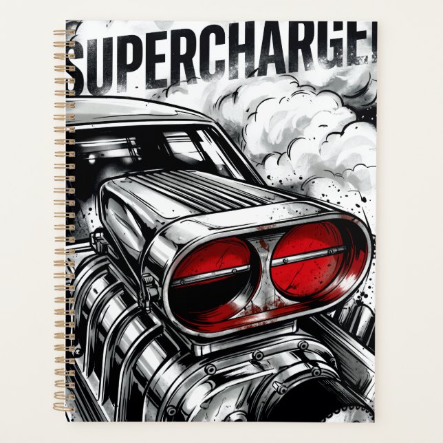 Supercharged Muscle Car Weekly Planner (Front)