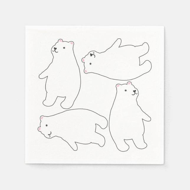 Supercool Polar Bear Summer Theme Party Napkin (Front)