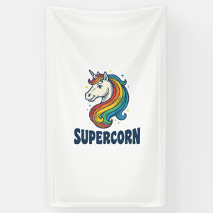 Supercorn Unicorn Vintage Engraving T-Shirt Design Banner