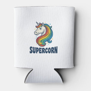 Supercorn Unicorn Vintage Engraving T-Shirt Design Can Cooler