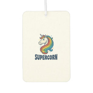 Supercorn Unicorn Vintage Engraving T-Shirt Design Car Air Freshener