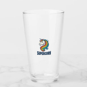 Supercorn Unicorn Vintage Engraving T-Shirt Design Glass