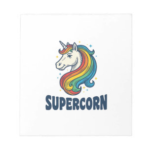 Supercorn Unicorn Vintage Engraving T-Shirt Design Notepad