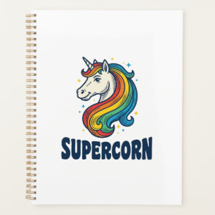 Supercorn Unicorn Vintage Engraving T-Shirt Design Planner
