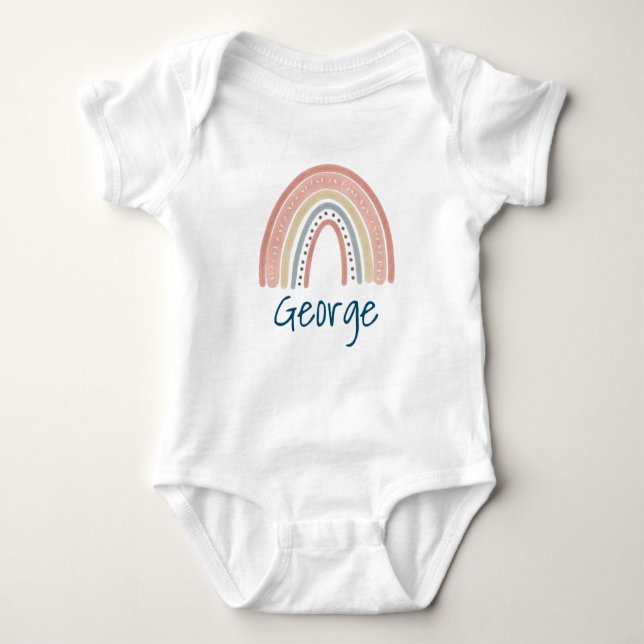 Supercute Boho rainbow Baby Bodysuit (Front)