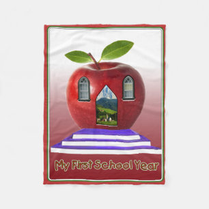 Supercute “My First Day of School” Fleece Blanket