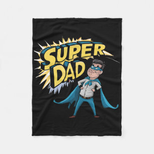 Superdad Funny Superhero Dad Present Costume For F Fleece Blanket