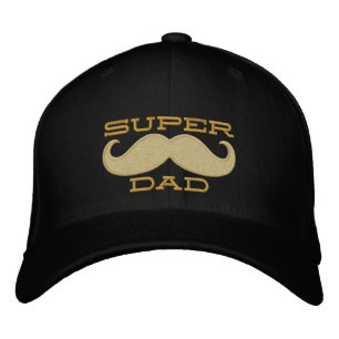 Superdad Moustache SUPER DAD Embroidered Hat