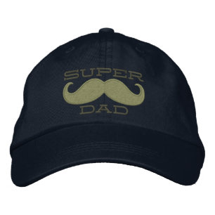 Superdad Moustache SUPER DAD Embroidered Hat