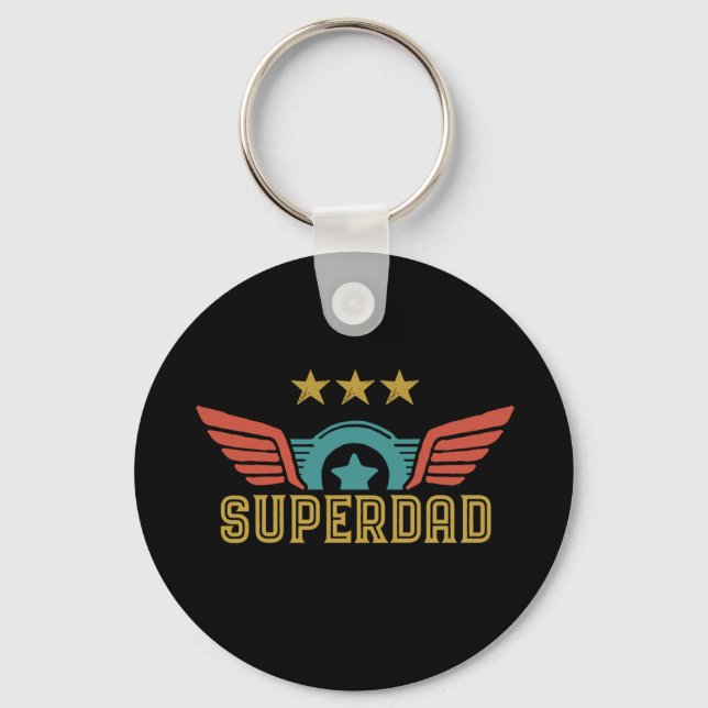 Superdad Superhero Dad Father's Day Daddy Key Ring (Front)