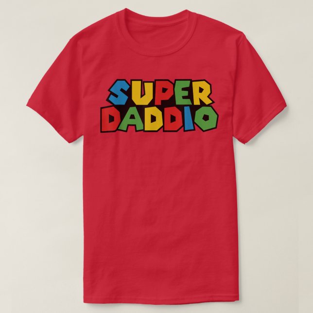 SuperDaddio Funny Gamer Dad Fathers Day Video Game T-Shirt (Design Front)