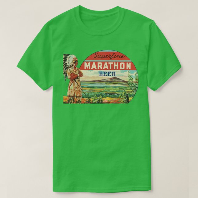 Superfine Marathon Beer Retro Defunct Wisconsin Br T-Shirt (Design Front)