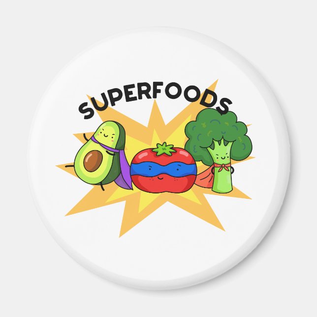 Superfoods Funny Vegetable Pun  Magnet (Front)