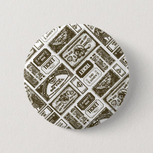 Supergirl Admit One Pattern Brown 6 Cm Round Badge