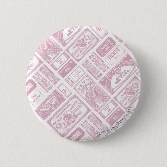 Supergirl Admit One Pattern Pink 6 Cm Round Badge (Front)