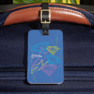 Supergirl and Logo Coloured Outlines Luggage Tag