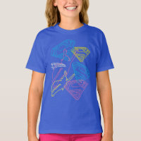 Supergirl and Logo Coloured Outlines