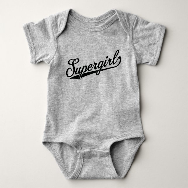 Supergirl Baseball All-Star Name Logo Baby Bodysuit (Front)