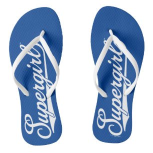 Supergirl Baseball All-Star Name Logo Jandals