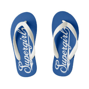 Supergirl Baseball All-Star Name Logo Kid's Jandals