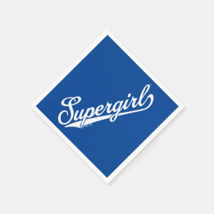 Supergirl Baseball All-Star Name Logo Napkin