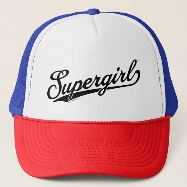 Supergirl Baseball All-Star Name Logo Trucker Hat (Front)