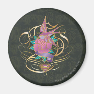 Supergirl Bird and Flower Magnet