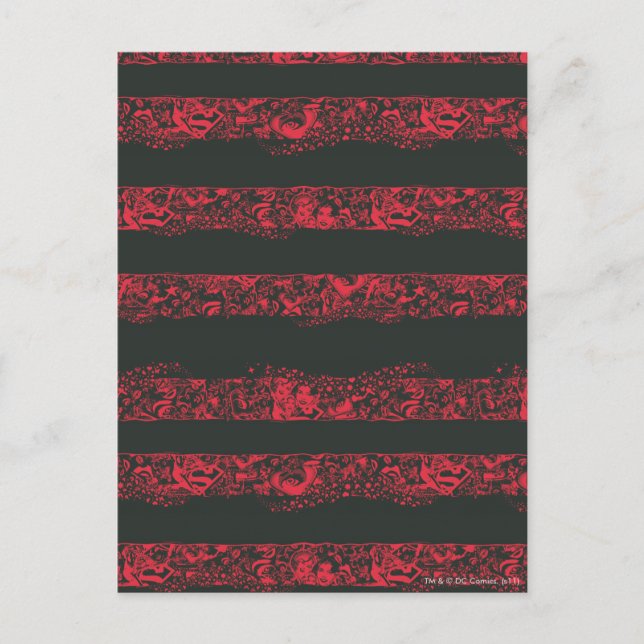 Supergirl Black and Red Line Pattern Postcard (Front)