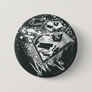 Supergirl Black and White 6 Cm Round Badge
