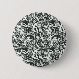 Supergirl Black and White Collage 6 Cm Round Badge