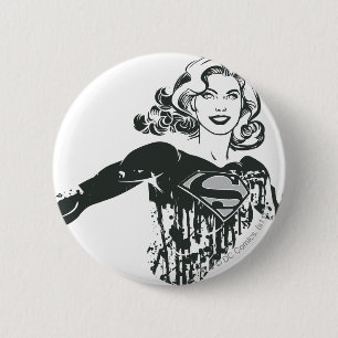 Supergirl Black and White Drawing 1 6 Cm Round Badge