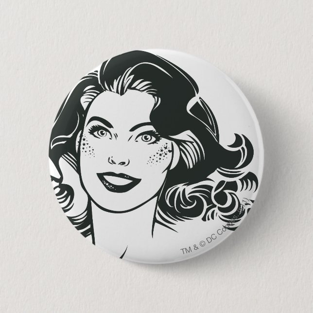 Supergirl Black and White Drawing 2 6 Cm Round Badge (Front)
