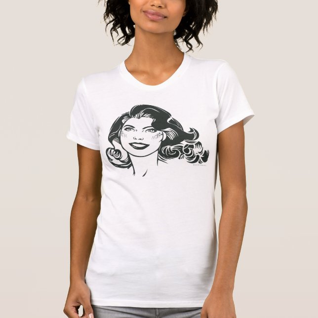 Supergirl Black and White Drawing 2 T-Shirt (Front)