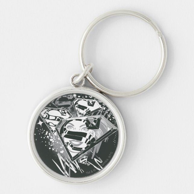 Supergirl Black and White Key Ring (Front)