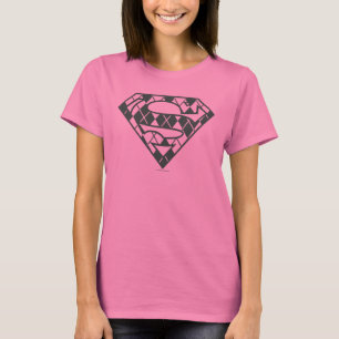Supergirl Black Argyle Logo T-Shirt