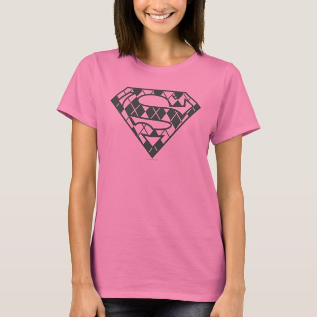 Supergirl Black Argyle Logo T-Shirt (Front)