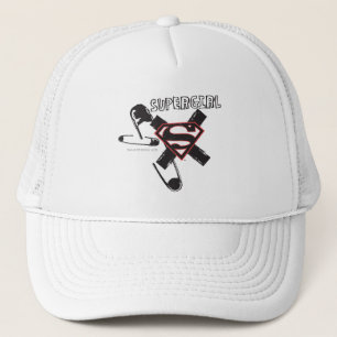 Supergirl Black Safety Pins Trucker Hat